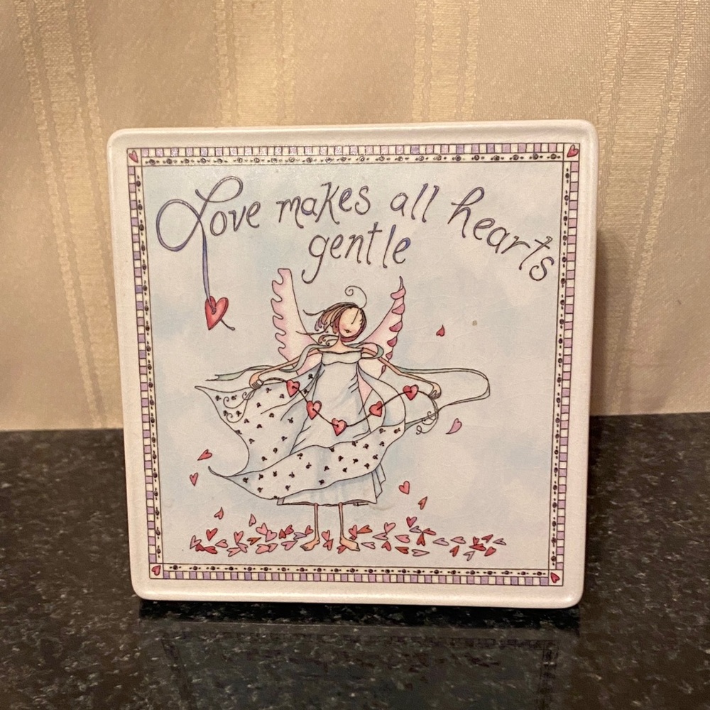 Love Makes All Hearts Gentle Angel Plaque